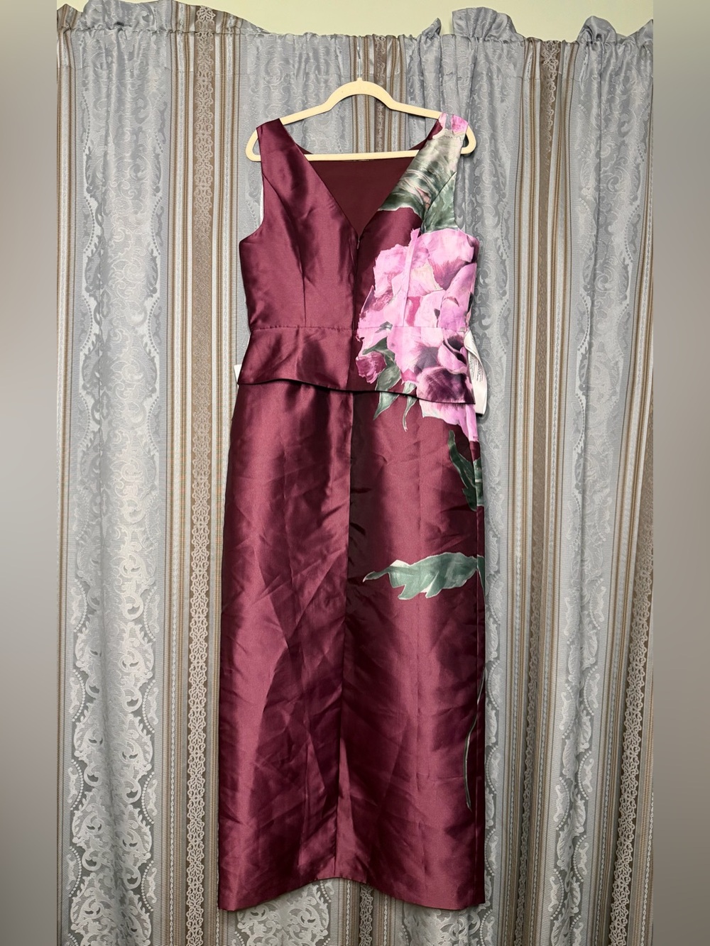 Kay Unger Luciana Column Gown Mulberry - Picture 7 of 9